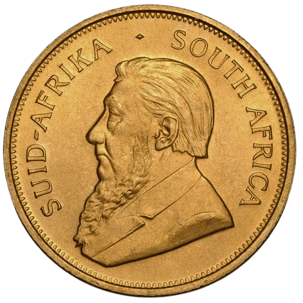 Gold Krugerrand obverse showing Paul Kruger portrait