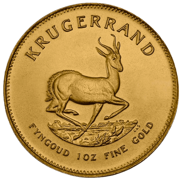 Gold Krugerrand reverse showing Springbok antelope
